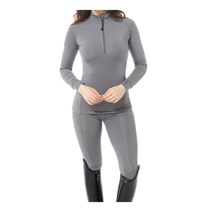 Hauts à manches longues pour femmes, hauts équestres, course de chevaux, équitation, couche de base pour femmes - Product Image 1