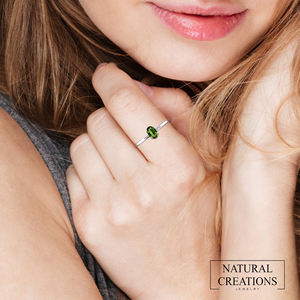 Bague empilable en argent sterling 925 réglage de la broche Moldavite pierre précieuse poire forme ronde et ovale à la mode unisexe - Product Image 5