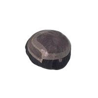 Perruque Toupet Homme en Cheveux Naturels à Lacet Frontal, Cheveux Indiens Remy Taz Hair Bangladesh, Ondulation Body Wave, Trame Simple, 50% Cheveux Gris, Extension