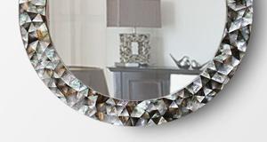 Espejo de pared con Incrustaciones de nácar Rectangular hecho a mano de lujo para decoración moderna del hogar y la boda al mejor precio - Product Image 2