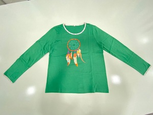 Chemise de nuit et pyjama pour femmes en coton imprimé ultra doux, t-shirts de qualité supérieure avec des patchs brodés, couleurs personnalisées peuvent être personnalisées - Product Image 4