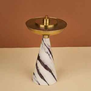 Nouveauté Brûleur d'encens en résine rose pâle de qualité supérieure Mubkhar Bakhoor pour la décoration de la maison Acier inoxydable poli - Product Image 4