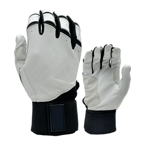 Guantes de bateo de béisbol blancos resistentes y duraderos de dedo completo Guantes de bateo de béisbol ajustables unisex - Product Image 3