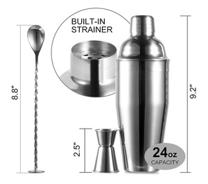 Ensemble de shakers à cocktails portables en acier inoxydable, parfait pour les voyages, les pique-niques, les fêtes et les rassemblements en plein air. Vente en gros depuis l'Inde. - Product Image 2