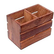 Modern Wooden Handmade Cutlery Organizer <b>Tabletop</b> Flatware <b>Storage</b> Box for Spoon Fork Knife Napkin Home Kitchen - Product Image 4