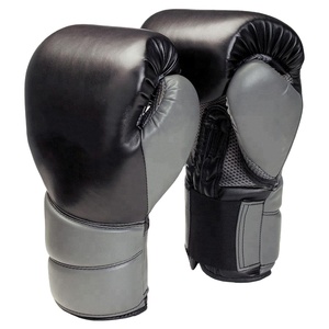 Gants de boxe de combat professionnels en cuir de vachette personnalisés de 14oz/16oz avec poignets et poignées lacés Équipement d'entraînement MMA imperméable - Product Image 1