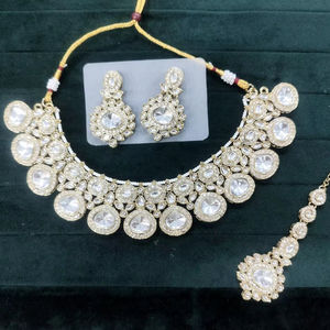 Collar étnico Chapado en sombra para pendientes de araña de boda con material de aleación de piedras de circón - Product Image 1