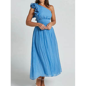 Elegante Abito da Festa Senza Maniche con Motivo Floreale, Taglie Forti, Stile Naturale Coreano, Decorazione con Cerniera, Lunghezza a Terra, Linea ad A - Product Image 4