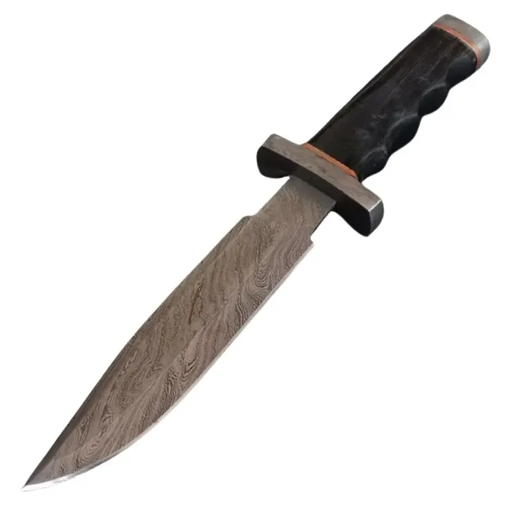 Coltello Bowie da caccia in acciaio di damasco fatto a mano di qualità Premium di dimensioni personalizzate coltello Skinner con impugnatura comoda S52