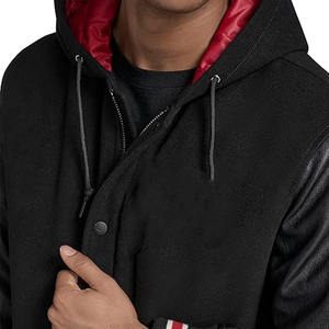 Veste de baseball varsity de qualité supérieure pour homme, patchwork noir, manches en laine véritable respirantes, téléchargée par Dress Sports - Product Image 4