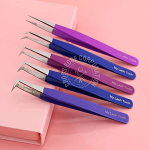 Wholesale Fiber Tip Eyelash Extension Tweezer Mega Volume Boot Straight Isolation Lightweight Curved Classic Nonslip - Product Image 1