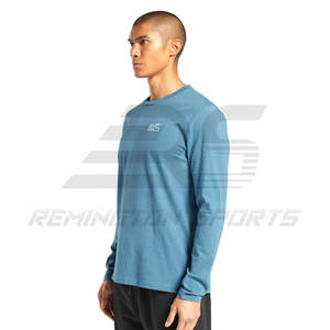 Camisetas de manga larga para hombre más vendidas, camisetas con logotipo personalizado para hombre, camisetas de Fitness con cuello redondo para hombre - Product Image 2