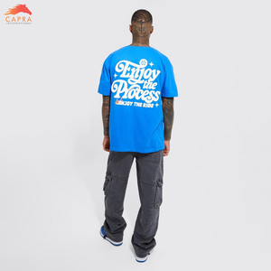 Dernier modèle T-shirts homme oversize 100% coton Mode décontractée T-shirt imprimé bouffant homme à vendre - Product Image 5