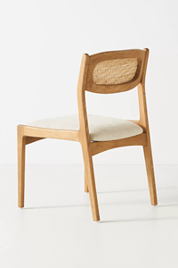 <b>Mid</b> <b>Century</b> Armless <b>Dining</b> <b>Chair</b> With Rattan Back - Product Image 2