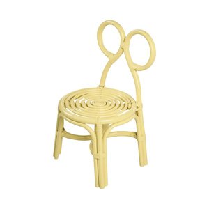 Silla alta de ratán natural hecha a mano para niños, linda silla de comedor de ratán para bebés con barra de seguridad y diseño elegante, muebles infantiles. - Product Image 5