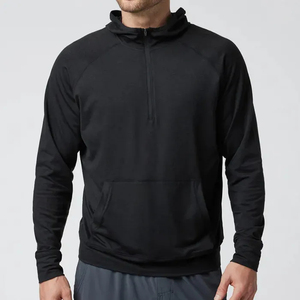 Sudadera personalizada con media cremallera para hombre 2025, sudadera de mezcla de algodón transpirable elástica de 4 vías, sudadera Digital bordada para entrenamiento de gimnasia de invierno - Product Image 4