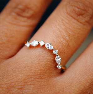 Bague de mariage en diamant cultivé en laboratoire en or 10 carats bijoux en diamant de laboratoire Marquise et princesse bague de fiançailles en diamant cadeau pour l'amour - Product Image 1