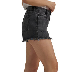 Pantalones Cortos de Mezclilla para Hombre, Estilo Y2K, Holgados, Casuales, Color Negro Deslavado y Gris Oscuro, Cintura Alta, Dobladillo Deshilachado, Corte Relajado, Estilo Vintage - Product Image 3