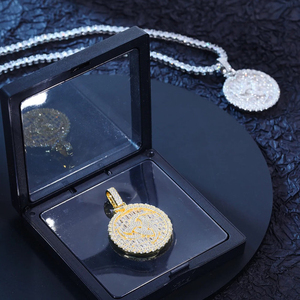 Colgante de moissanita de oro sólido de 10kt Unisex de diseño personalizado, joyería fina con claridad VVS, estilo Hip Hop para regalo - Product Image 6