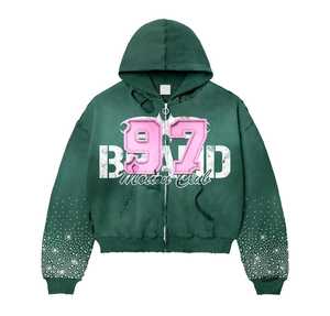 ชุดวอร์มในเมืองสำหรับผู้ชายชุดวอร์มมีฮู้ดซักด้วยหินชุดวอร์มลำลองสำหรับผู้ชายชุดออกกำลังกายขายส่ง - Product Image 5