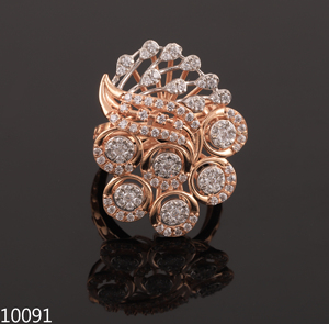 D'VINS JEWELS Lab Grown Diamond Rose Gold Ring 14K 18K Women Wedding Engagement Party Gift Trendy Style - Product Image 3