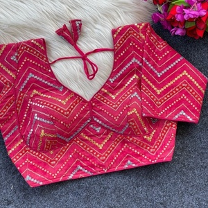 Premium Quality Georgette Viscose With <b>Sequins</b> Embroidery Blouse Manufacturer And Supplier From Surat At Wholesale Rate - Product Image 1