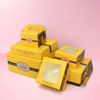 Boîte à gâteaux de boulangerie haut de gamme avec fenêtre, revêtement UV, emballage pour sushis, cupcakes, pâtisseries, boîtes rigides en carton ivoire recyclables personnalisées, vente en gros