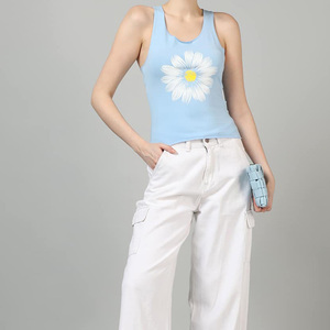 Nuevo estilo de las señoras de verano de algodón camisetas sin mangas logotipo liso impreso gimnasio camisetas sin mangas de talla grande Pakistán mayorista para ropa de playa - Product Image 5