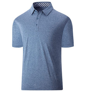 Chemise ajustée unie en coton biologique pour hommes, t-shirts de sport vierges à col anti-rides les plus vendus - Product Image 3