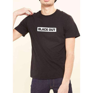 T-shirt noir à motif en jersey 100 % coton biologique, poids 220 g, imprimé à l'écran - Product Image 1