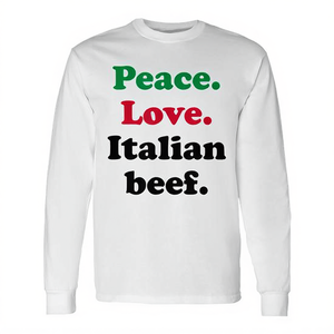 Camiseta de manga larga Peace Love Italian Beef Sandwich Chicago Foodie, ropa promocional para amantes de la gastronomía - Product Image 2