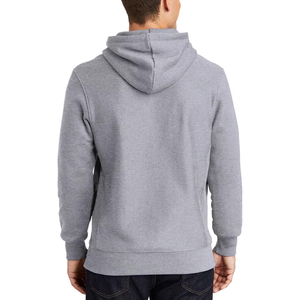Sudadera con Capucha Gris para Hombre, Corte Regular, Informal, Tejida, Manga Larga, Color Sólido, Diseño con Bolsillo de Felpa, Ropa de Otoño - Product Image 4