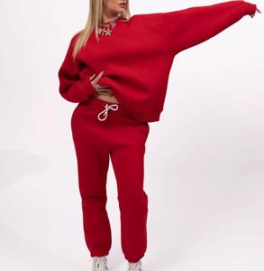 Conjunto Deportivo de Terciopelo Bordado Sólido para Mujer, Talla Grande, Transpirable, de Alta Calidad, con Capucha, Informal, de 2 Piezas, Venta al por Mayor - Product Image 2