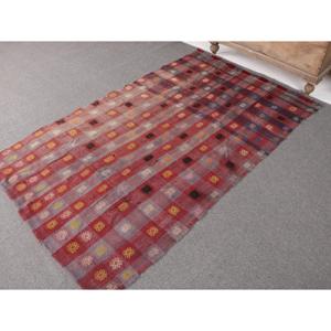 Tapis de 3,9 x 6,4 pieds, tapis turc vintage, tapis en laine rouge à imprimé animal - Product Image 2