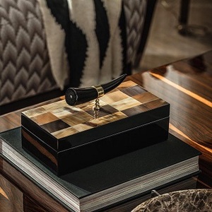 Joyero de resina de cuerno de búfalo para caja de almacenamiento de resina y cuerno de diseño moderno personalizado a precio barato con ágata de venta - Product Image 3