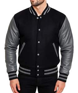 Veste universitaire pour hommes de conception personnalisée OEM hiver 100% laine broderie Letterman Baseball American College University veste avant - Product Image 1