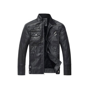 แจ็กเก็ตหนังแท้สำหรับผู้ชายเสื้อผ้าลำลองมีซิปเต็ม - Product Image 3