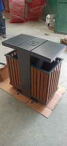 Contenedor de Basura Metálico con Tapa, Cubo de Basura sin Tapa para Uso en Exteriores, Resistente a Impactos, Estructura Modular Doble - Product Image 2