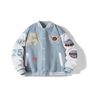Chaquetas universitarias personalizadas, chaqueta holgada con hombros descubiertos y letras de béisbol con revestimiento de Pakistán, precio de fabricación competitivo - Product Image 2