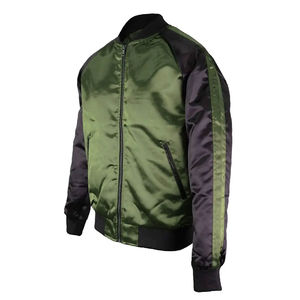 Chaqueta acolchada de satén personalizada de alta calidad Varsity Baseball Winter High Street Bulk Wholesale OEM Fabric Bordado Chaqueta de seda para - Product Image 2