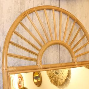 Natural <b>Rattan</b> Full Length <b>Mirror</b> Sun Shape Vintage Home Decor Wall Hanging Decor - Product Image 4