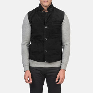 Top Selling <b>Leather</b> Men's Windproof Motorbike Riding <b>Vest</b> and Waistcoat Custom Logo Men's <b>Leather</b> <b>Vest</b> Jacket - Product Image 4