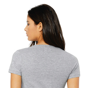 T-shirt décontracté à col en V profond pour femmes 100 pour cent Airlume Cotton Jersey Short Sleeve Lightweight Comfortable White - Product Image 6