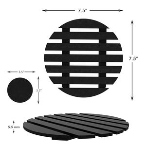 Salvamanteles de madera negra, soporte para platos, protector de calor, vajilla antideslizante, esencial para cocina, comedor, utensilios de cocina multiusos - Product Image 3