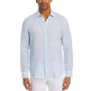 Camisa de lujo personalizada para hombre estilo de negocios delgada suave comodidad estilos ajustados camisa de vestir informal de manga larga para hombres - Product Image 3