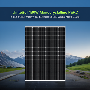 Panneau solaire monocristallin PERC UniteSol 480W avec feuille arrière blanche et couvercle avant en verre - Product Image 3