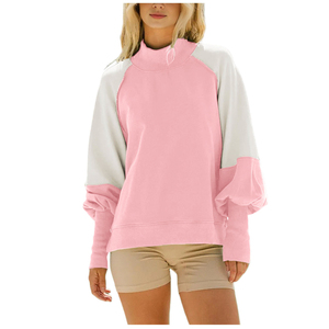 Pull à col rond coréen en toile respirante 100 % coton à manches longues, couleur unie, avec logo personnalisé imprimé – Le meilleur fournisseur pour femmes - Product Image 3