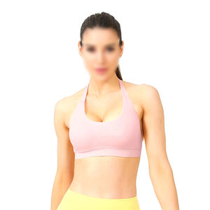 2025 Lightweight Durable Eco Friendly Best Selling Hand Made Customized Logo Print Simple <b>Halter</b> <b>Neck</b> Sports <b>Bra</b> - Product Image 5