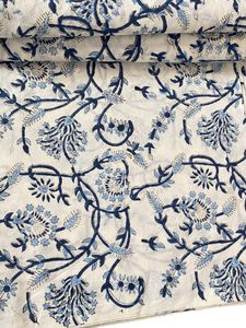 Tela indio de algodón con estampado de bloques florales de verano, tela de costura de algodón orgánico para vestidos y edredones para proyectos de tela para correr - Product Image 5