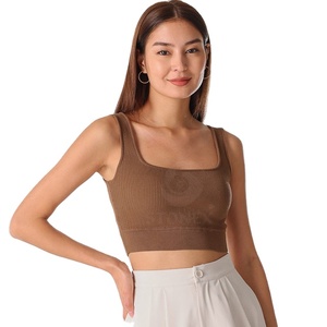 High Quality Stretchable <b>Crop</b> <b>Top</b> Customized <b>Tops</b> for Ladies Wholesale Soft Knit Shirt for Female Strappy Tank <b>Tops</b> - Product Image 1